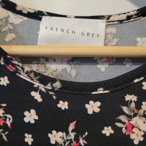 French Grey Floral Dress